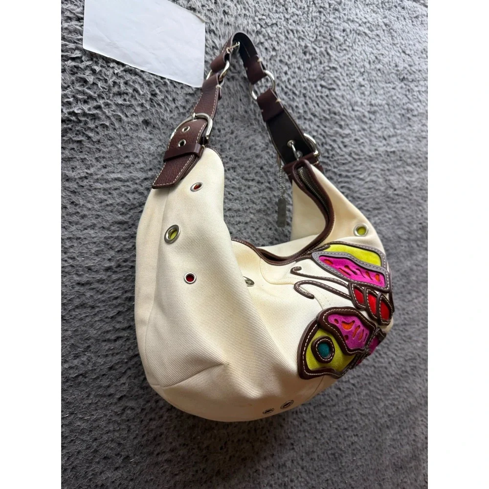 Vintage Y2k Coach Women's Butterfly Canvas Soho Hobo Bag 4992 Limited Edition